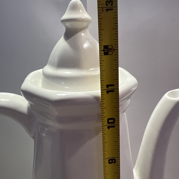 Vintage White Pfaltzgraff Heritage Coffee Pot with Lid-USA EUC - Picture 4 of 6